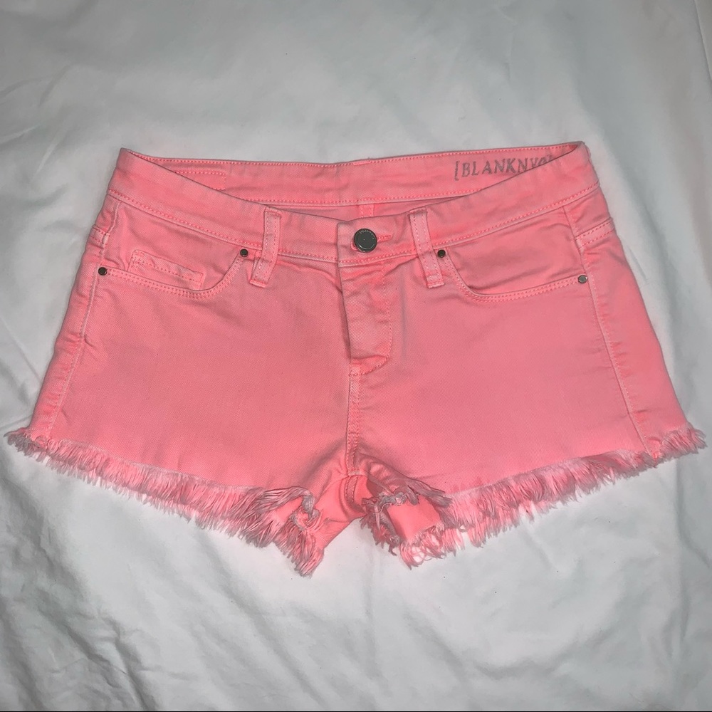Neon Coral Orange Jean Shorts BLANK NYC SZ 25 EUC